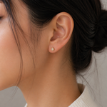 Load image into Gallery viewer, EFC54266. 14K Solid Gold Diamond Star Studs