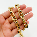 Load image into Gallery viewer, TRE006. 14K Yellow Gold Hollow Marina Chain – Bold, Thick Links