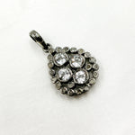 Load image into Gallery viewer, DSP08. Diamond Sterling Silver Drop Pendant with Gemstone
