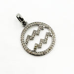 Load image into Gallery viewer, DC373. Diamond Sterling Silver Round Aquarius Zodiac Pendant