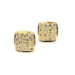 Load image into Gallery viewer, GDT13. 14K Solid Gold and Diamonds Square Earrings