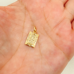 Load image into Gallery viewer, 14K Solid Gold Diamond Rectangle Charm. GDP77