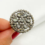 Load image into Gallery viewer, DR024. Diamond Sterling Silver Black Rhodium Labradorite