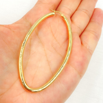 Load image into Gallery viewer, GER152. 14K Solid Gold Hollow Oval Hoop