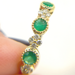 Load image into Gallery viewer, 14K Solid Gold Diamond and Emerald Ring.