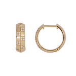 Load image into Gallery viewer, 14K Solid Gold Diamond Fancy Round Hoop