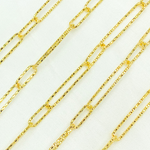Load image into Gallery viewer, V4GP. Gold Plated 925 Sterling Silver Diamond Cut Short & Long Link Chain