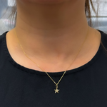 Load image into Gallery viewer, 14K Solid Gold Diamond Star Charm