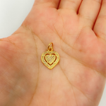 Load image into Gallery viewer, GDP305. 14K Solid Gold Heart Charm with Diamond and Gemstone