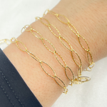 Load image into Gallery viewer, Gold Plated 925 Sterling Silver Diamond Cut Oval Link Chain
