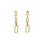 Load image into Gallery viewer, EFE51958. 14k Solid Gold Diamond Paperclip Dangle Earrings