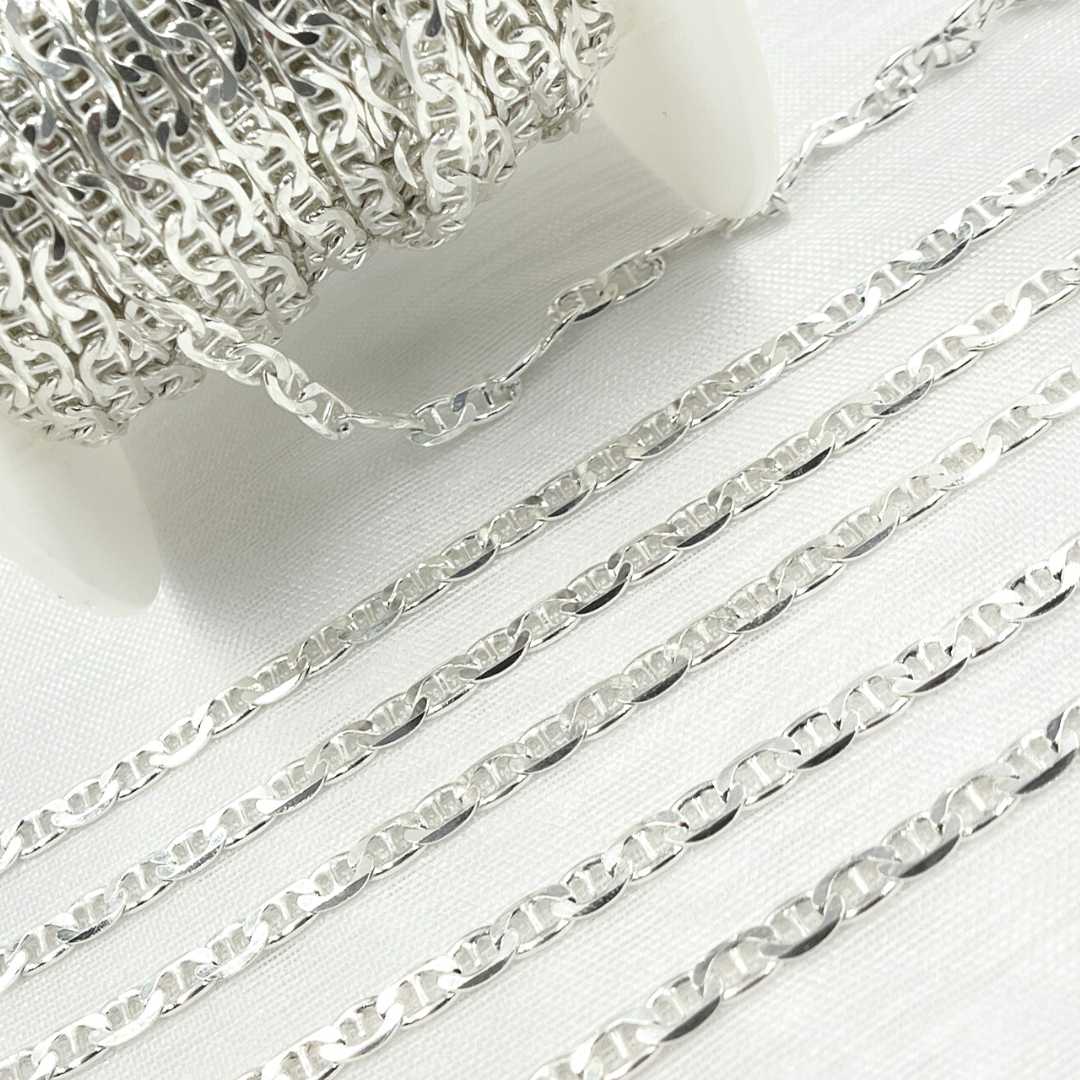 Y66SS. Sterling Silver Flat Marina Link Chain