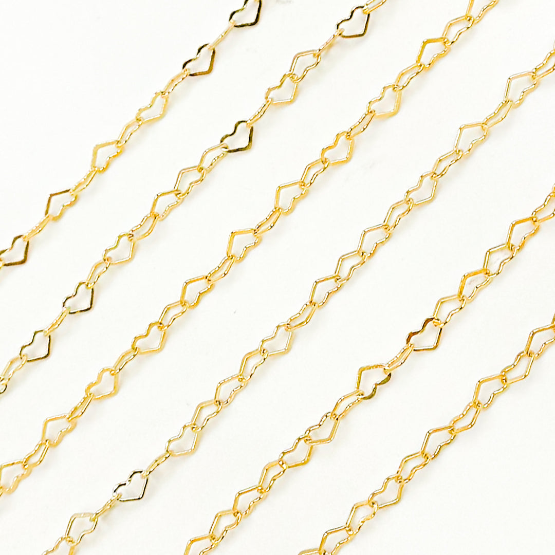 Buy 14K Gold Filled Flat Heart Link Chain
