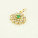 Load image into Gallery viewer, 14K Solid Gold Diamond Flower Charm. GDP211