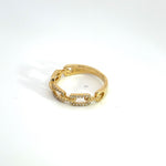 Load image into Gallery viewer, 14k Solid Gold Diamond Chain Ring.