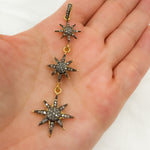 Load image into Gallery viewer, DP215. Diamond Sterling Silver 3 Stars Long Pendant