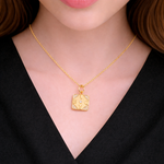 Load image into Gallery viewer, GDP181. 14K Solid Gold Square Love Pendant with Diamonds