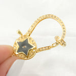 Load image into Gallery viewer, Silver Pear Shape Star Enamel Trigger Clasp
