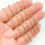 Load image into Gallery viewer, Gold Plated Sterling Silver Smooth & White Silver Side Paperclip Chain