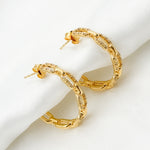 Load image into Gallery viewer, EHC56577. 14k Solid Gold Diamond Chain Hoops
