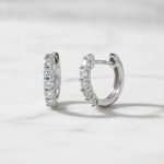 Load image into Gallery viewer, EHA56424. 14K Solid Gold Diamond Huggies Earring