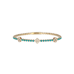 Load image into Gallery viewer, BNH68566TQ. 14K Solid Yellow Gold Diamond and Turquoise Bangle