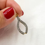 Load image into Gallery viewer, DC458. Diamond Sterling Silver Wishbone Charm