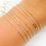 Load image into Gallery viewer, 14K Solid Gold Satellite Bar Chain