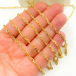 Load image into Gallery viewer, Gold Plated 925 Sterling Silver Hammered Long & Short Oval Link Chain