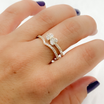 Load image into Gallery viewer, 14k Solid Gold Diamond Hearts Ring.