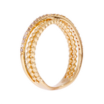 Load image into Gallery viewer, 14K Solid Gold Diamond Triple Line Ring