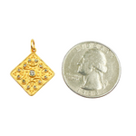 Load image into Gallery viewer, GDP281. 14K Solid Gold Square Pendant with Diamonds