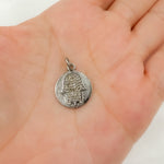 Load image into Gallery viewer, DC525. Diamond Sterling Silver Round Hamsa Charm