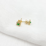 Load image into Gallery viewer, Buy 14K Solid Gold Diamond and Gemstone Flower Studs
