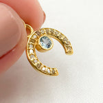 Load image into Gallery viewer, Buy Diamond Sterling Silver Horseshoe Charm with Gemstone