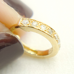 Load image into Gallery viewer, EHC56866. 14k Solid Yellow Gold Diamond Huggie Hoop Earrings