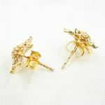 Load image into Gallery viewer, EFG51638. 14k Solid Yellow Gold Diamond Stars Earrings