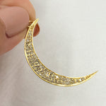 Load image into Gallery viewer, DP1004. Diamond Sterling Silver Moon Pendant