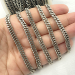 Load image into Gallery viewer, Y68OX. Oxidized Sterling Silver Solid Double Curb Chain