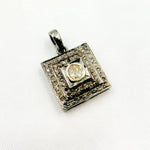 Load image into Gallery viewer, DC540. Diamond Sterling Silver Square Pendant with Polki Diamond