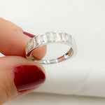 Load image into Gallery viewer, 14K Solid Gold Diamond Baguette Band Ring.