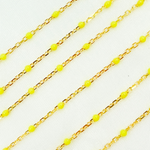 Load image into Gallery viewer, 925 Sterling Silver Gold Plated Enamel Yellow Color Cable Chain.  V203YLGP
