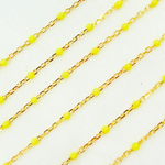 Load image into Gallery viewer, Gold Plated Sterling Silver Enamel Yellow Color Cable Chains