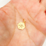 Load image into Gallery viewer, GDP426. 14K Solid Gold Diamond Hexagon Charm with Star in the Center