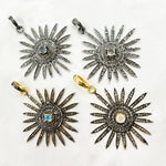 Load image into Gallery viewer, DP065. Diamond Sterling Silver Sun Pendant with Gemstone