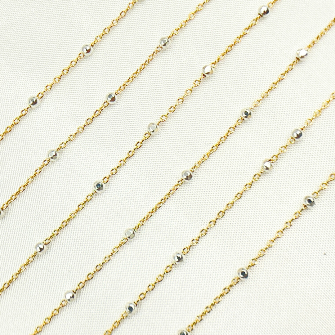 1186GF. 14k Gold Filled with 925 Sterling Silver Beads Satellite Chain