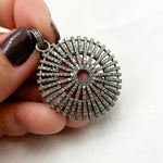 Load image into Gallery viewer, DP1014. Diamond Sterling Silver Fancy Sun Pendant