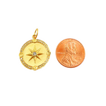 Load image into Gallery viewer, GDP218. 14K Solid Gold Circle Pendant with Diamonds