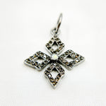 Load image into Gallery viewer, DC945. Diamond & Sterling Silver Flower Pendant with Gemstone