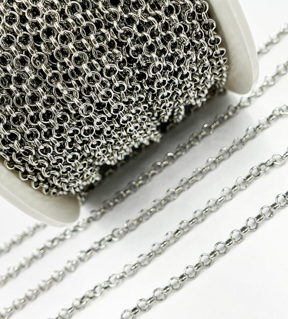 Oxidized 925 Sterling Silver Rolo Chain. V116OX
